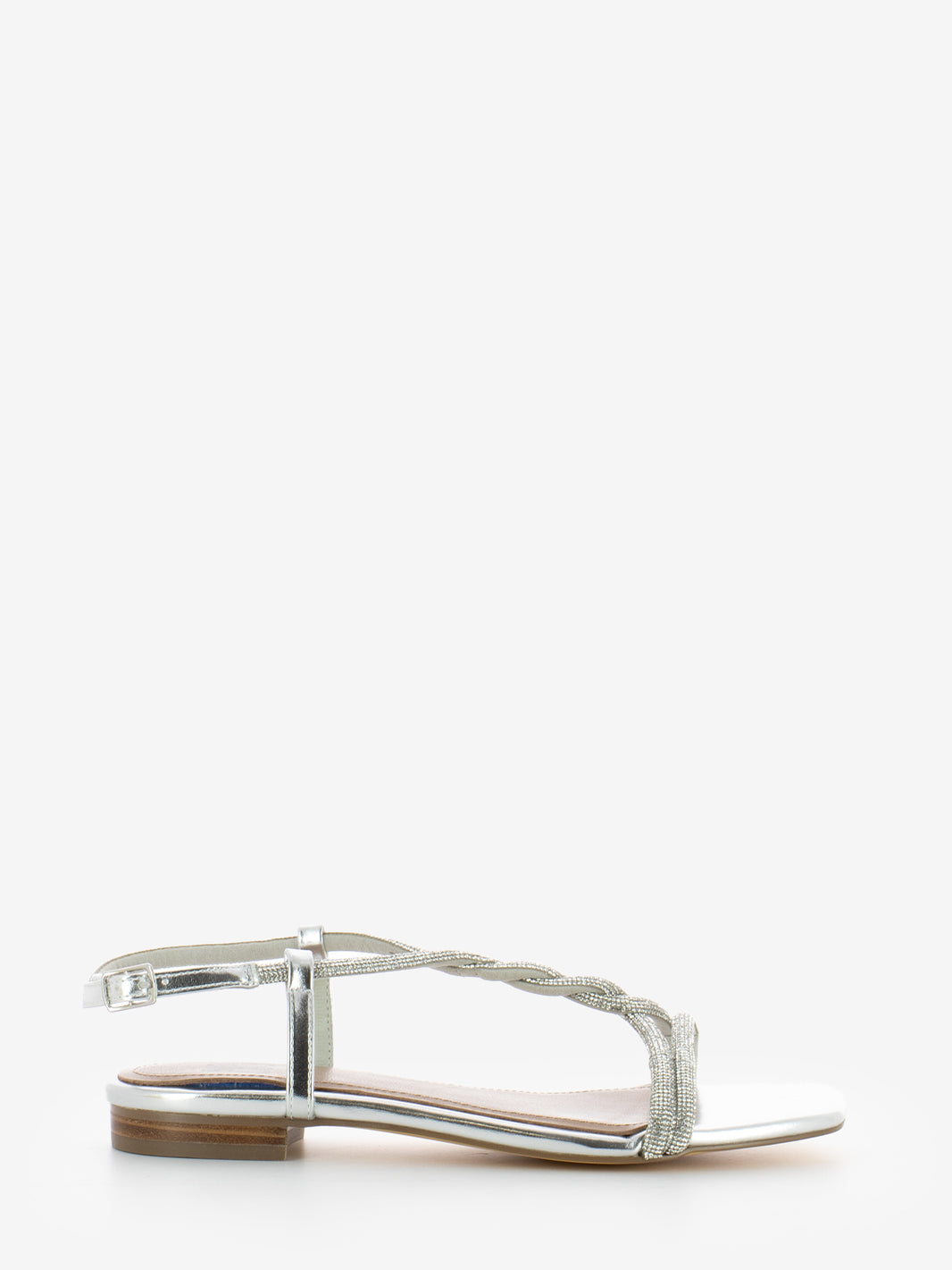 Sandalo basso glitter silver