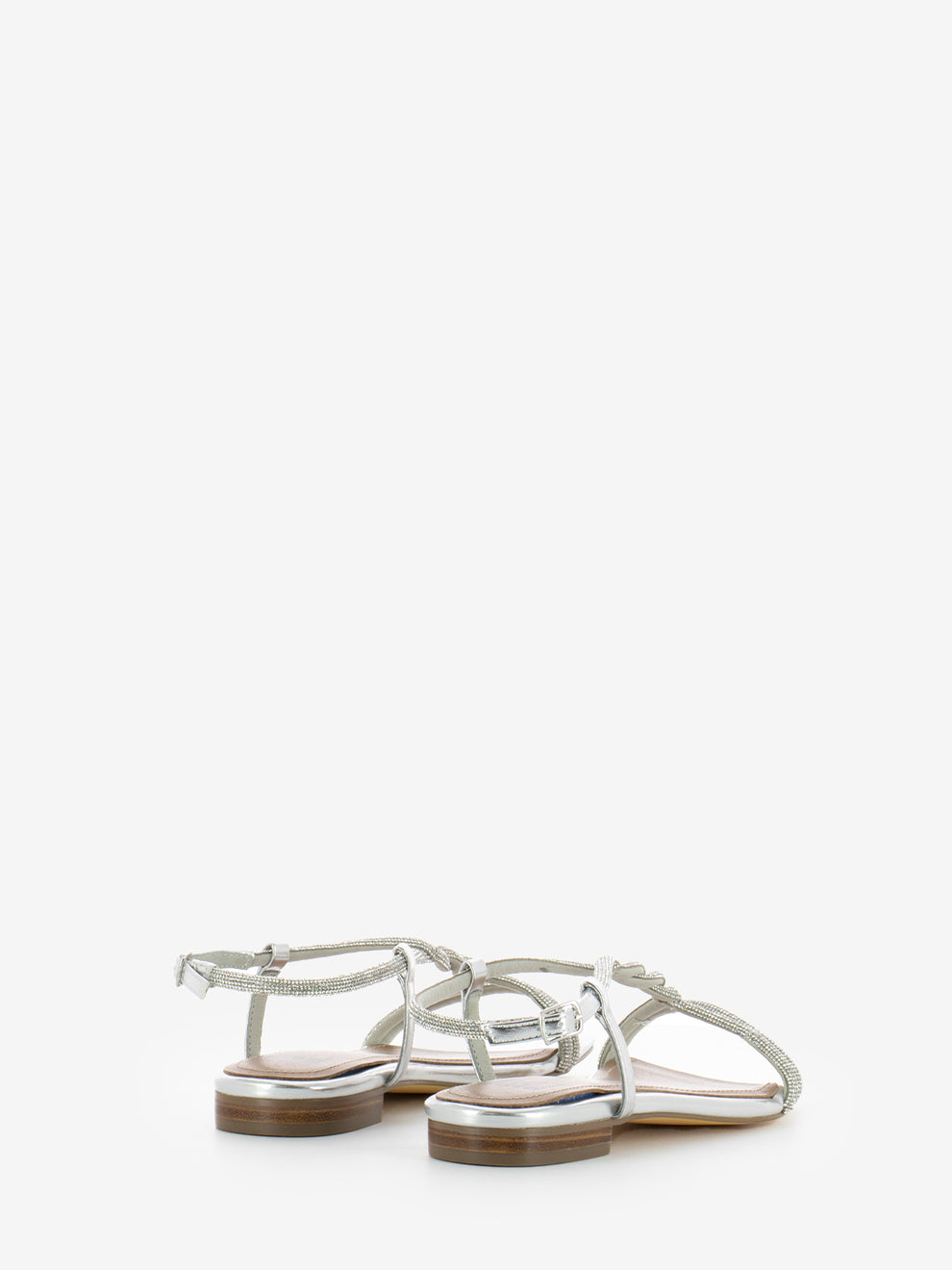 Low glitter silver sandal