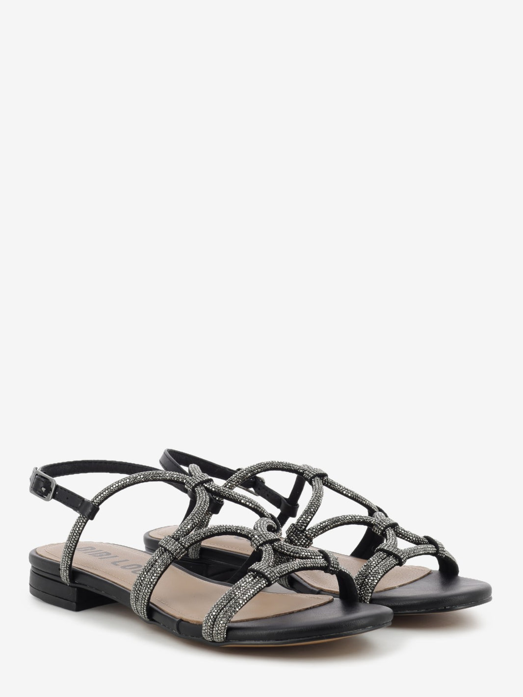 Jewelled black sandal