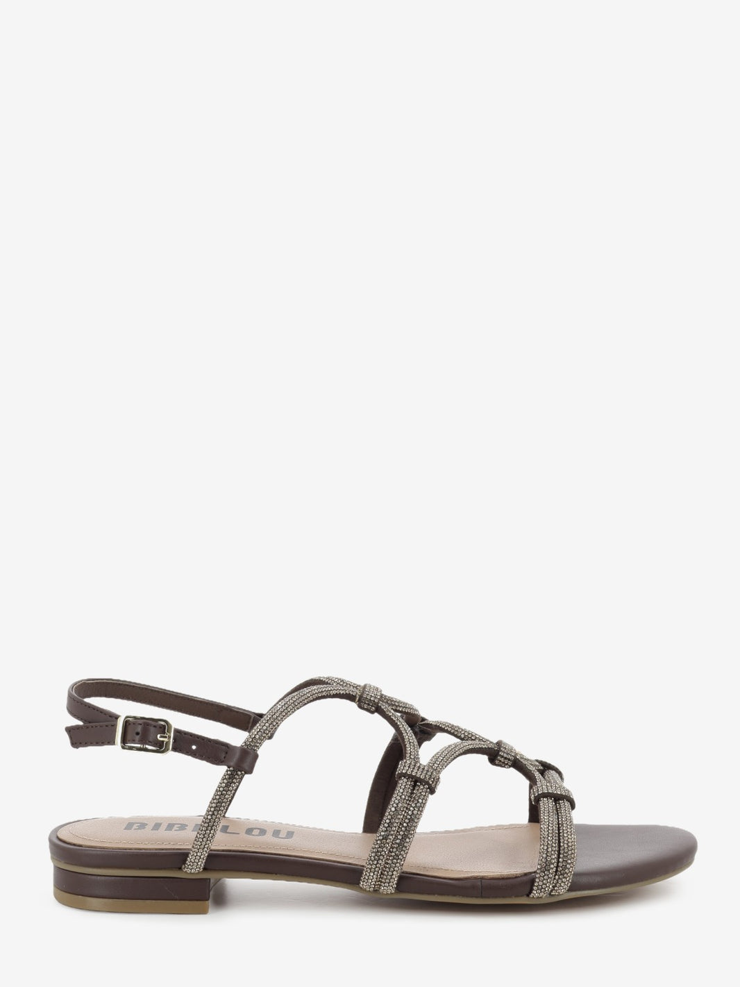 Brown jeweled sandal