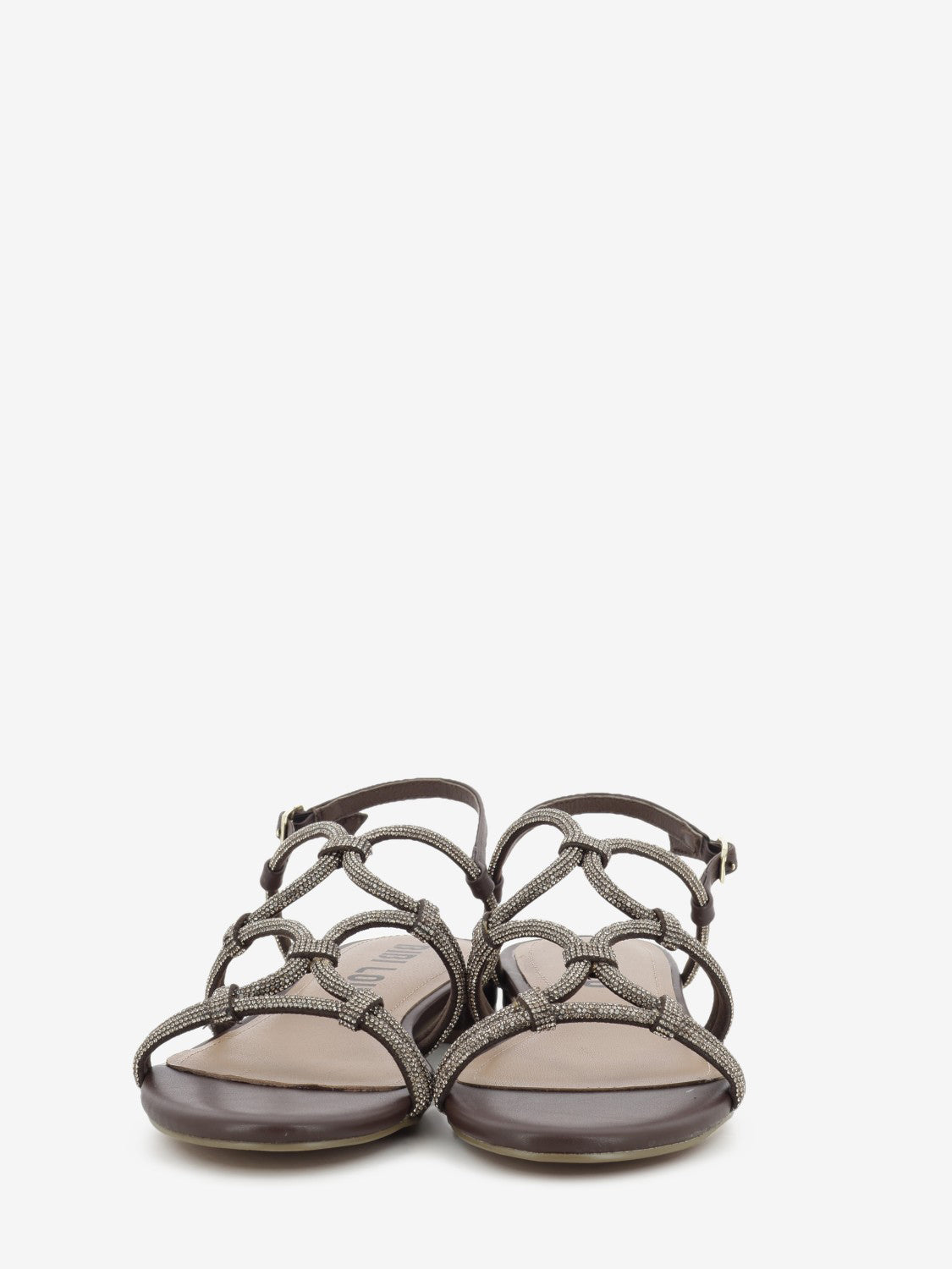 Brown jeweled sandal