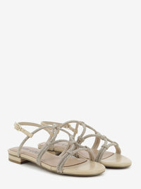 Nude jeweled sandal
