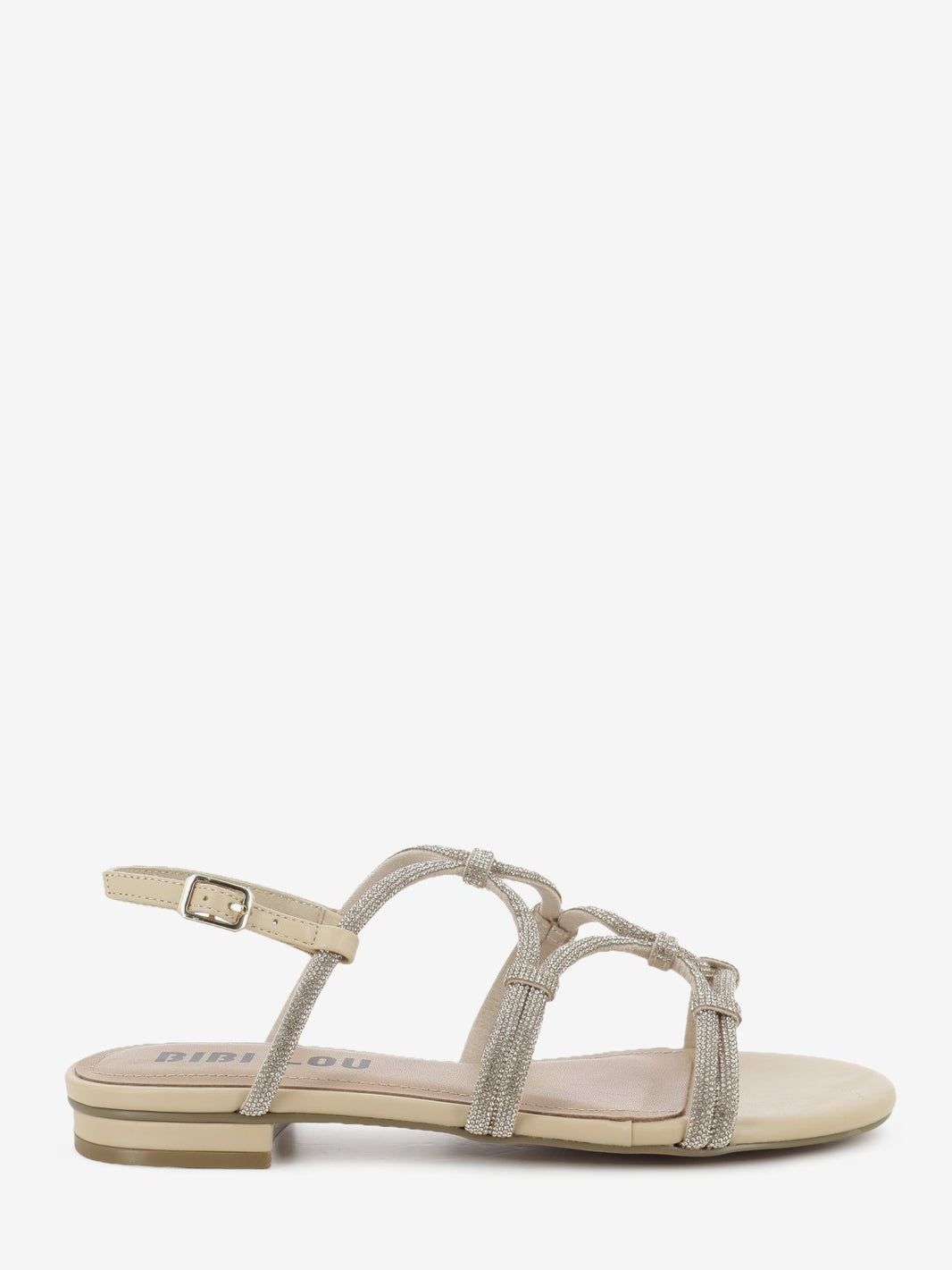 Nude jeweled sandal