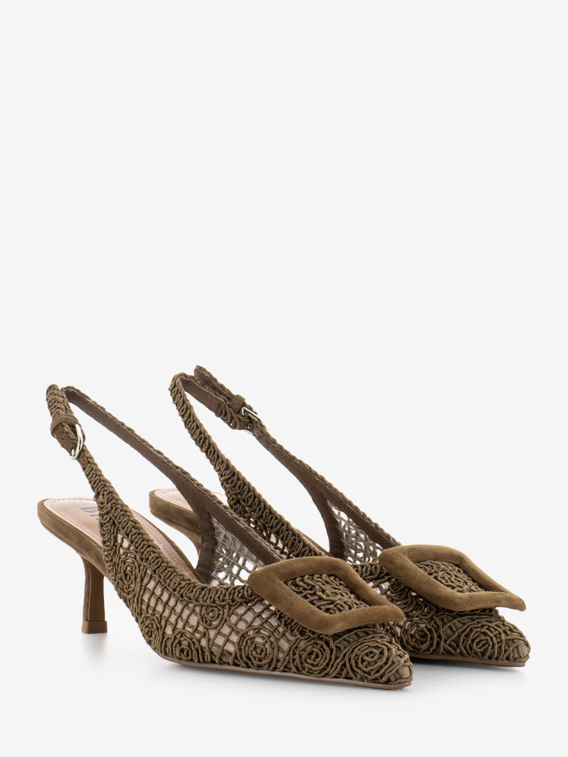 Slingback Dalila macramè marrone