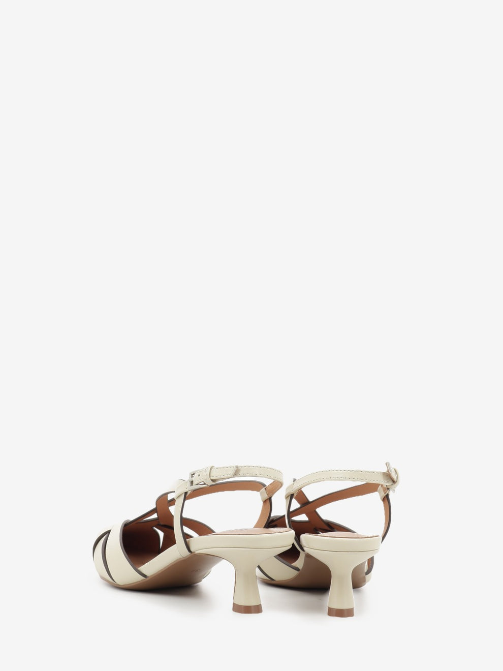 Off-white leather slingback
