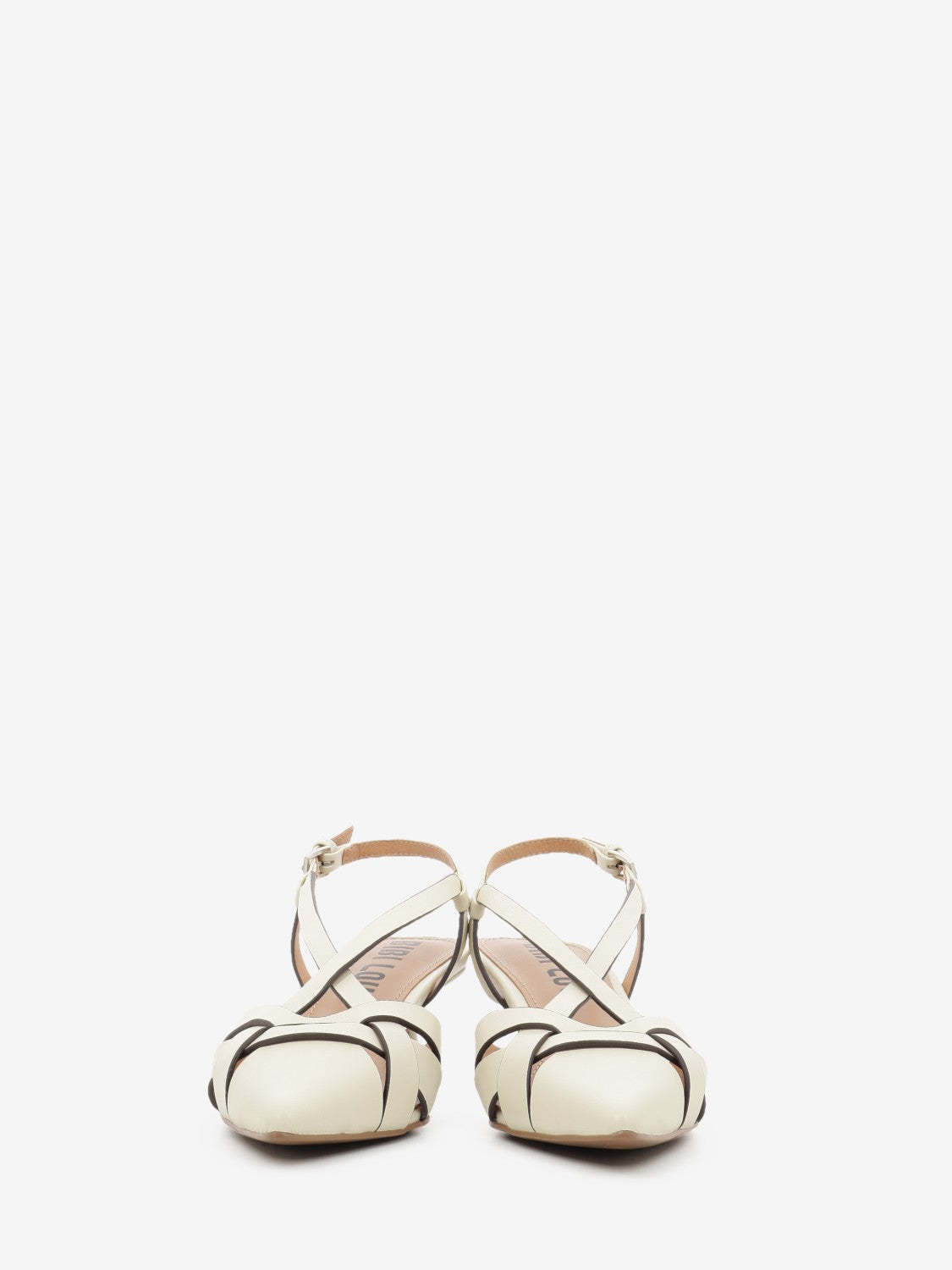 Off-white leather slingback