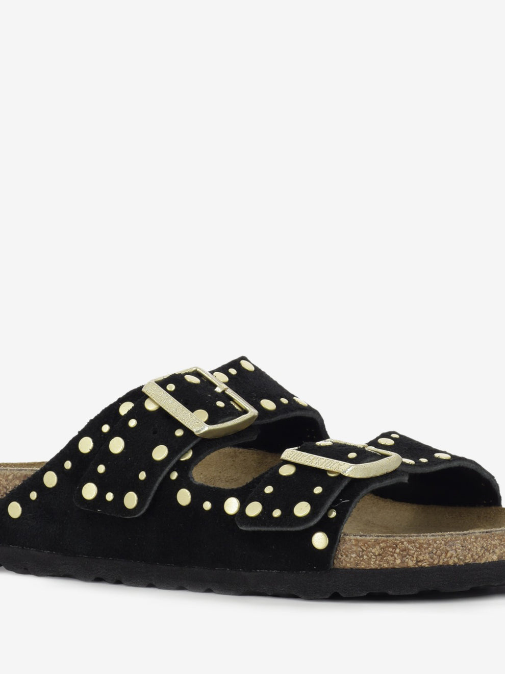 Arizona rivet black suede leather