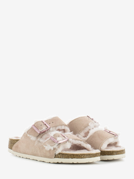 Arizona shearling light rose suede leather