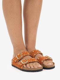 Arizona suede leather rivet dark rust