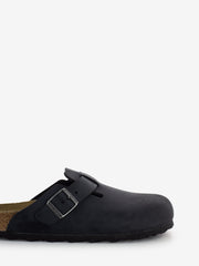 BIRKENSTOCK - Boston in pelle oliata nere