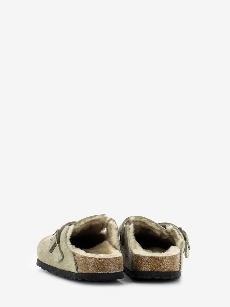 BIRKENSTOCK - Boston suede shearling taupe