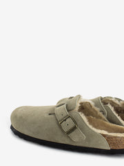 BIRKENSTOCK - Boston suede shearling taupe