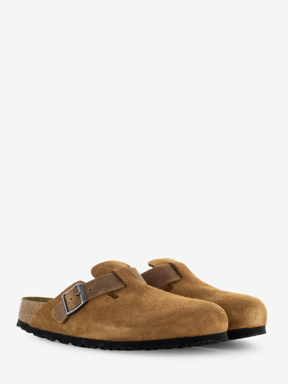 Boston suede oiled leather cognac slipper