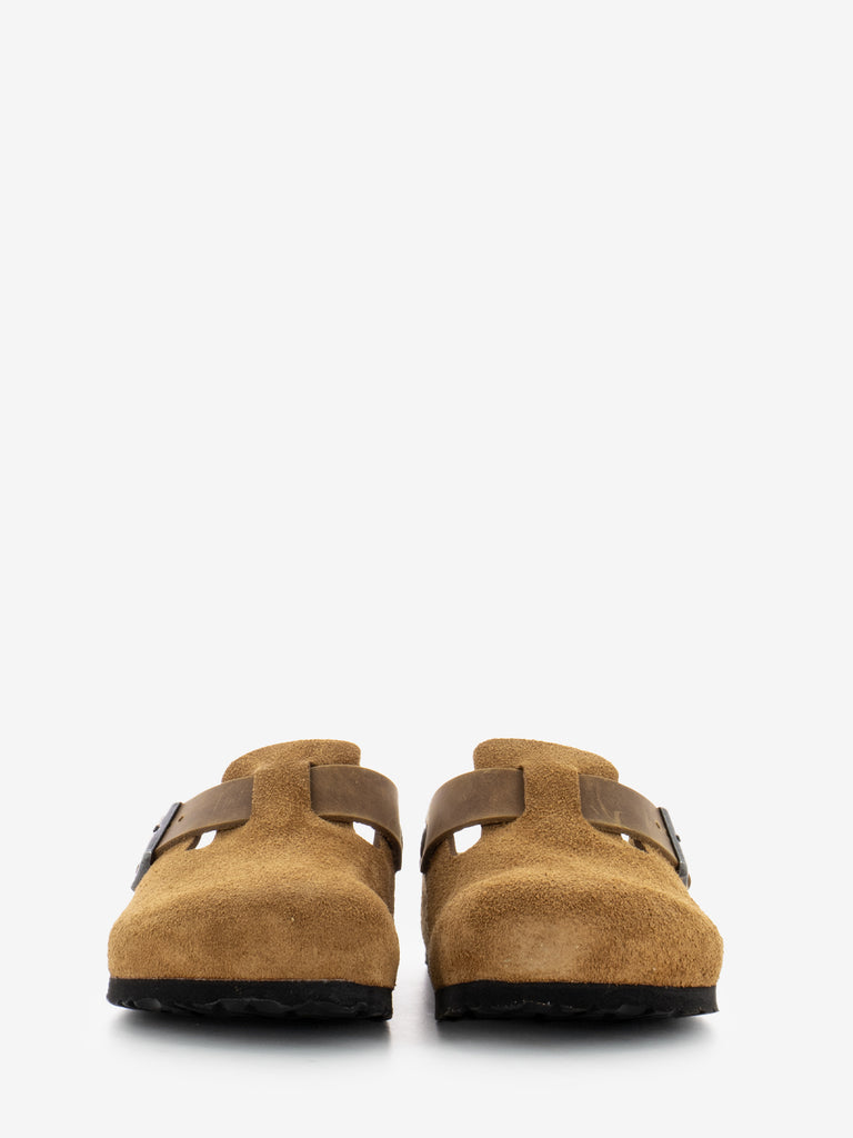 BIRKENSTOCK - Ciabatta Boston suede oiled leather cognac