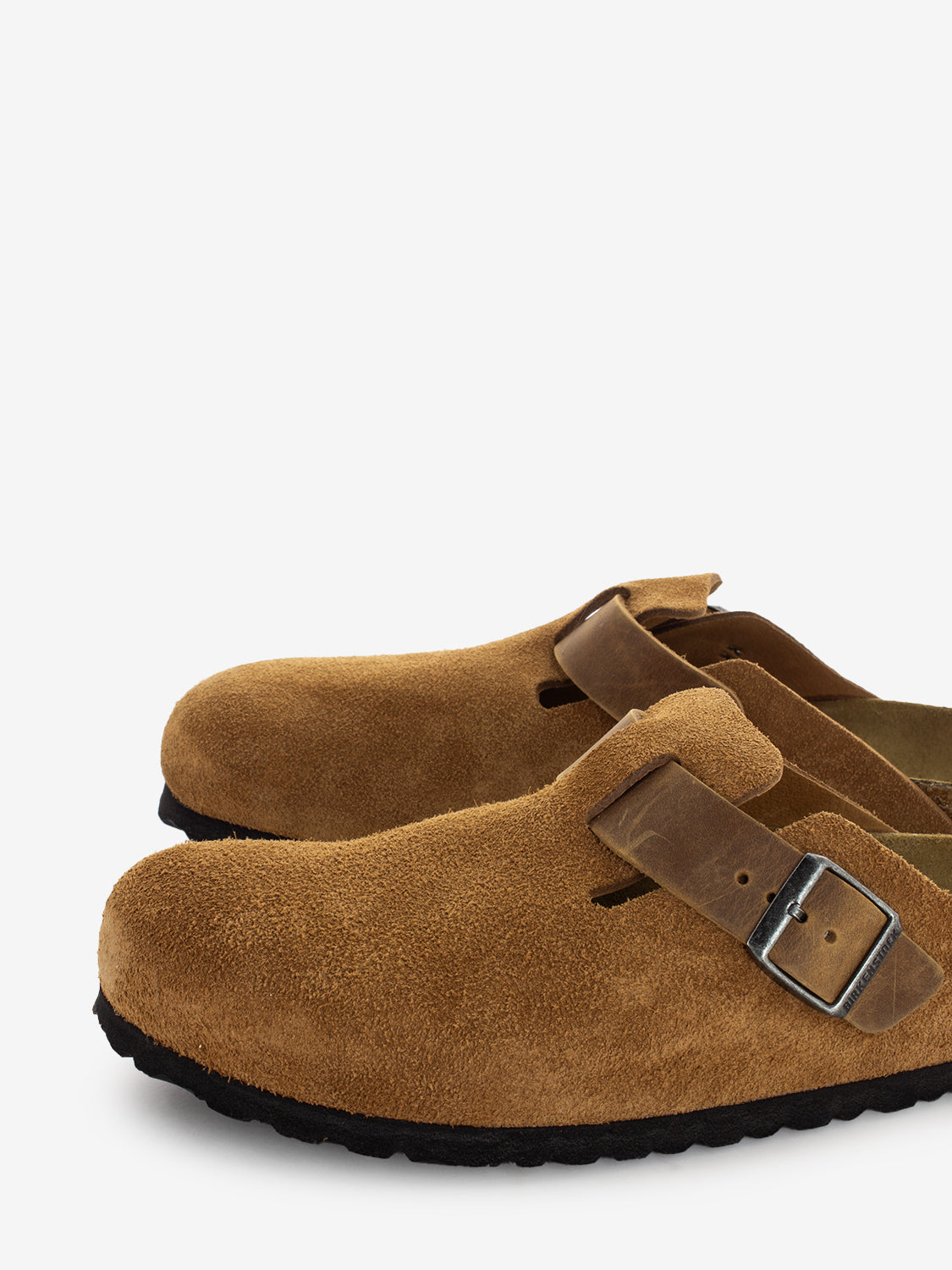 Boston suede oiled leather cognac slipper