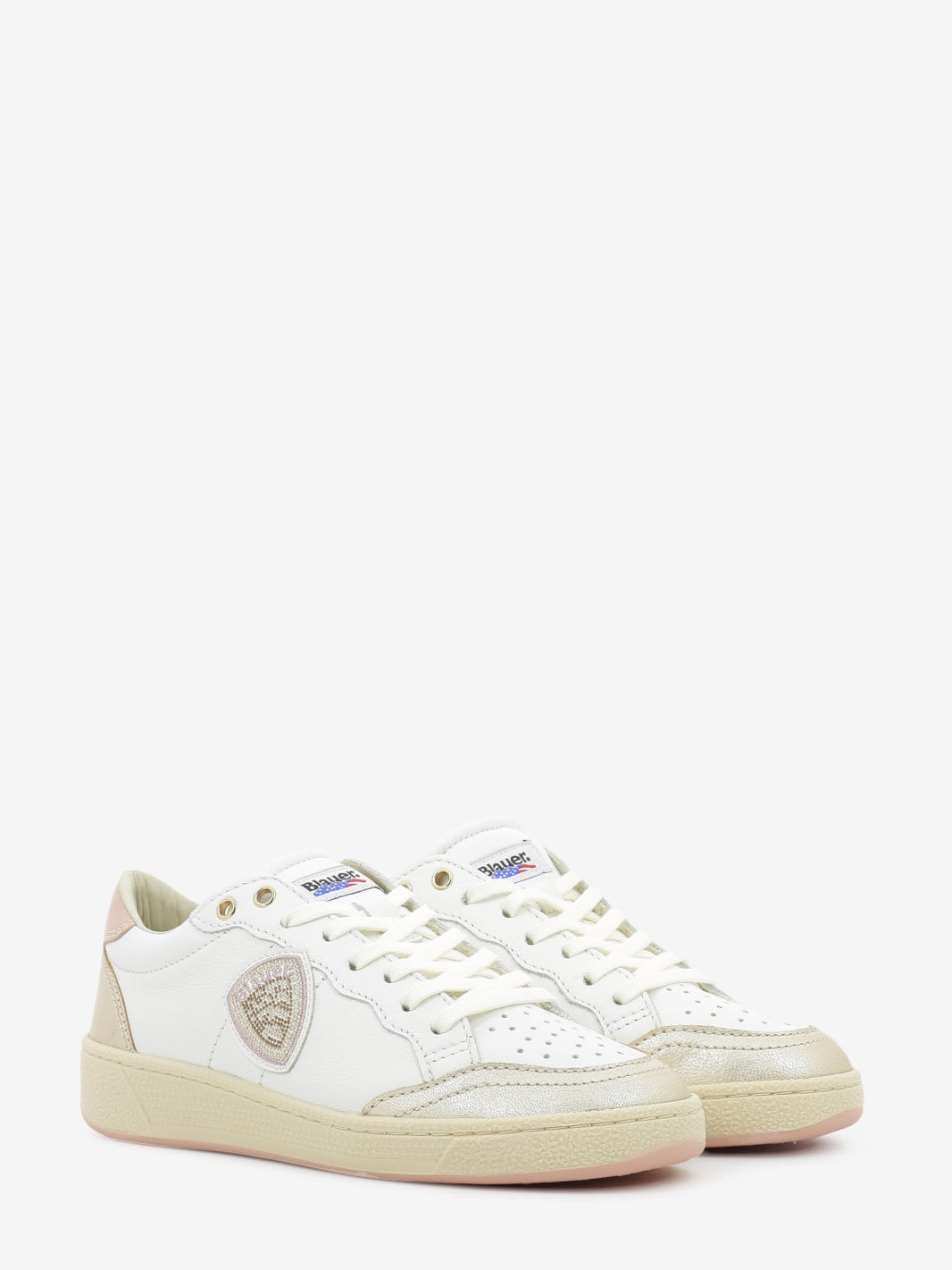 Sneakers in pelle platinum / nude