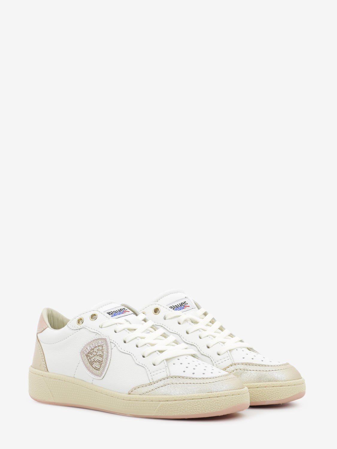 Platinum / nude leather sneakers