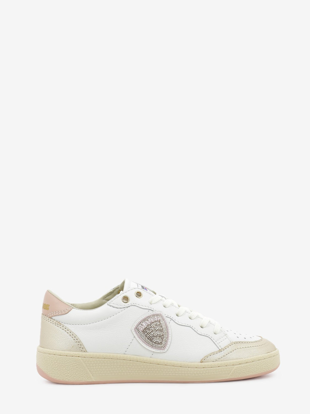 Platinum / nude leather sneakers