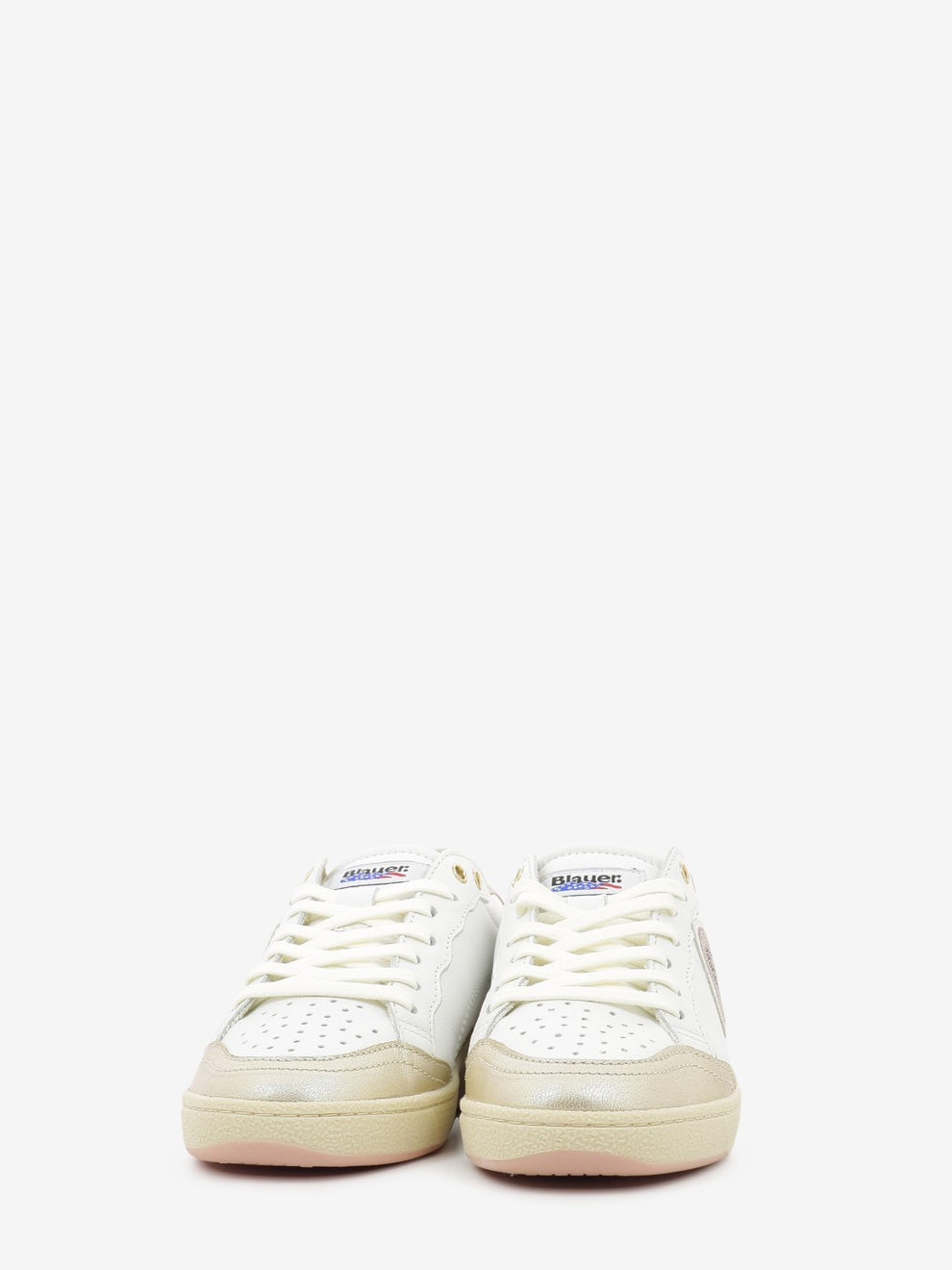 Platinum / nude leather sneakers
