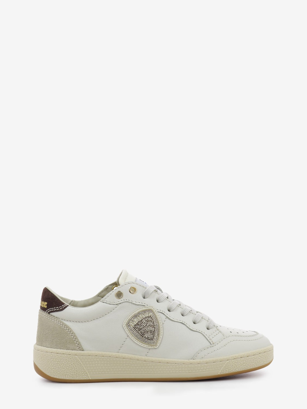 Sneakers in pelle white / brown