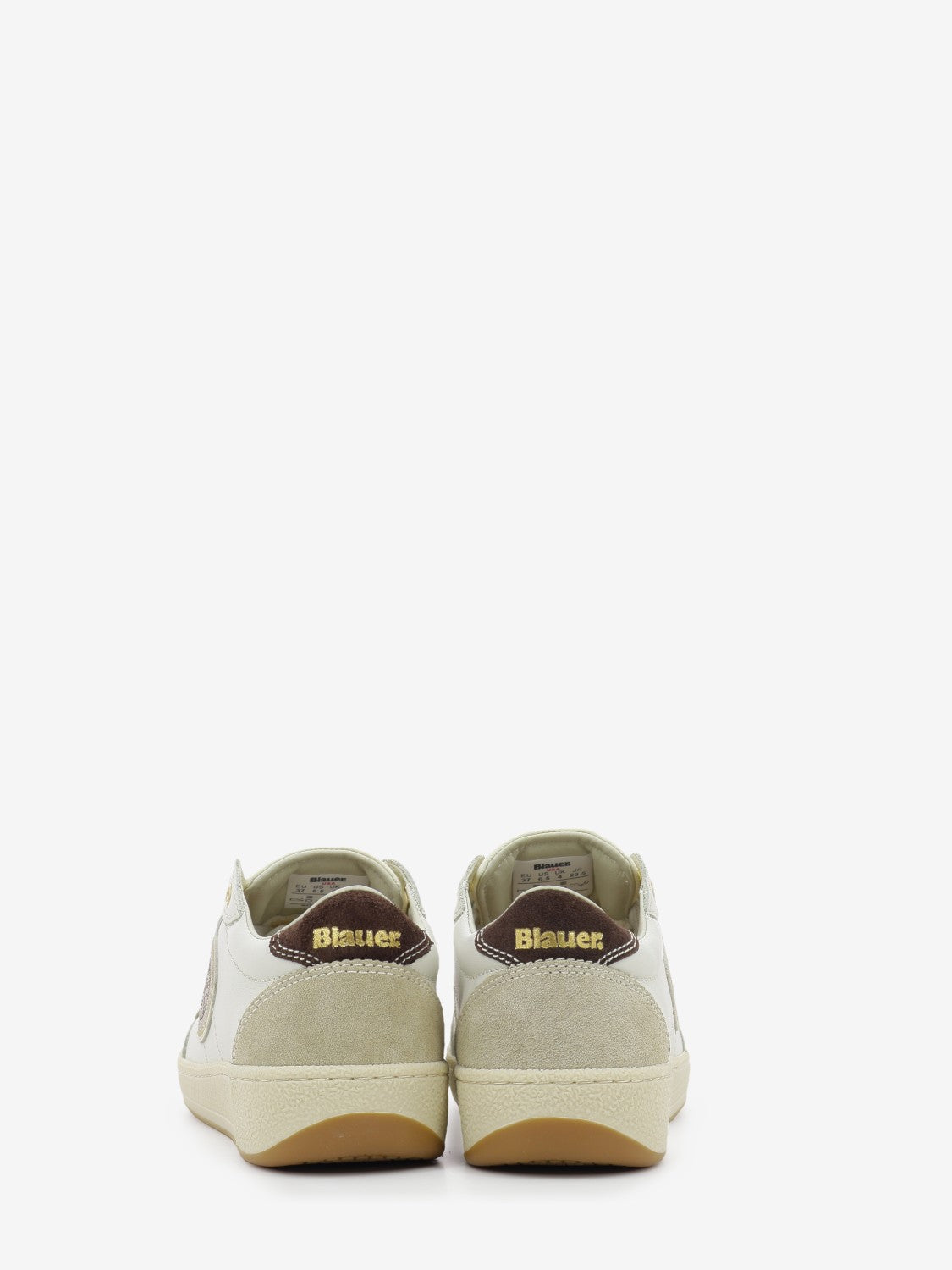 Sneakers in pelle white / brown