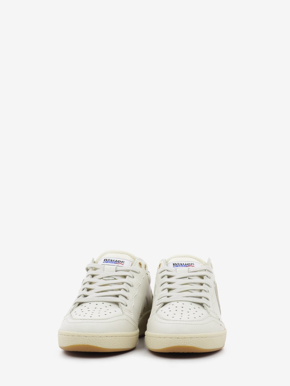 Sneakers in pelle white / brown