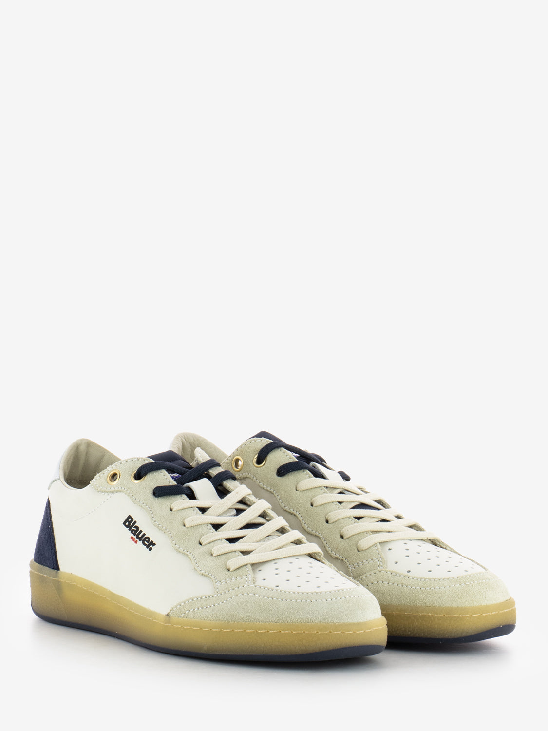 Sneakers M leather white / navy