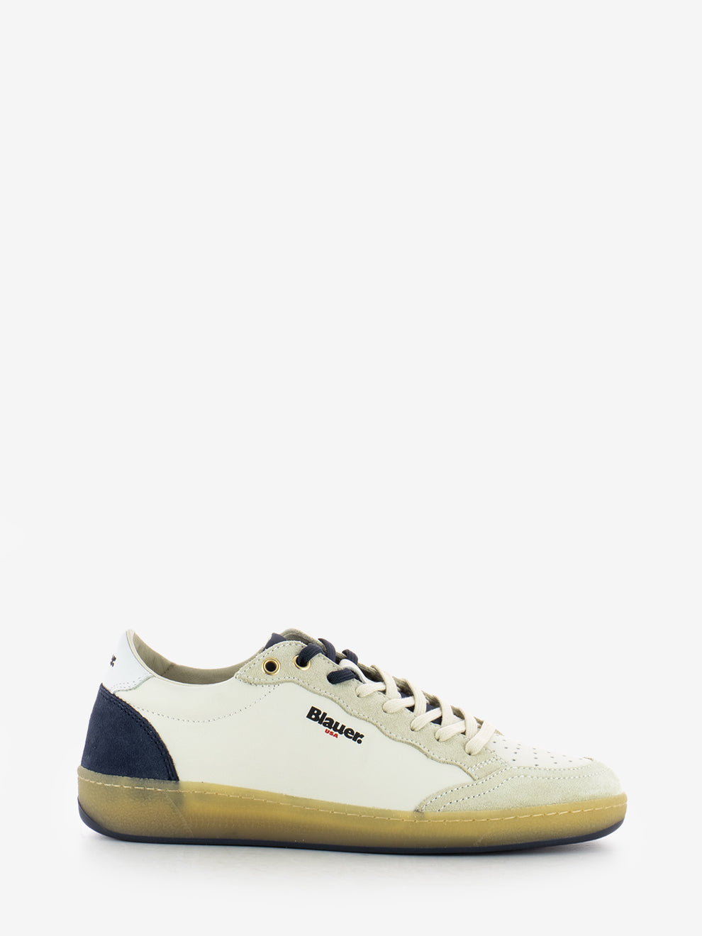 Sneakers M leather white / navy