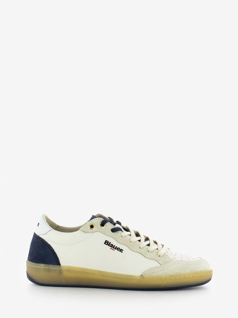 BLAUER - Sneakers M leather white / navy