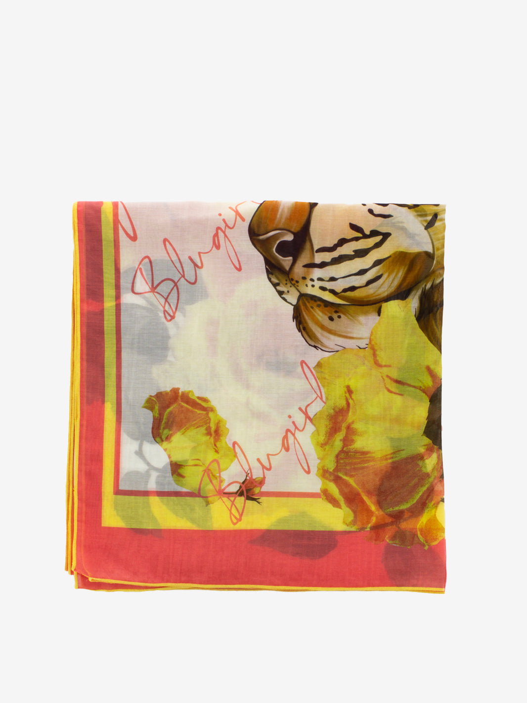 Animal print scarf and shell pink roses