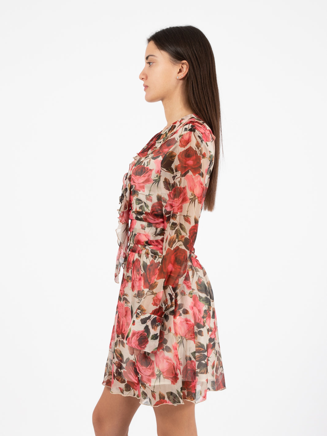 Deep roses multicolor short dress