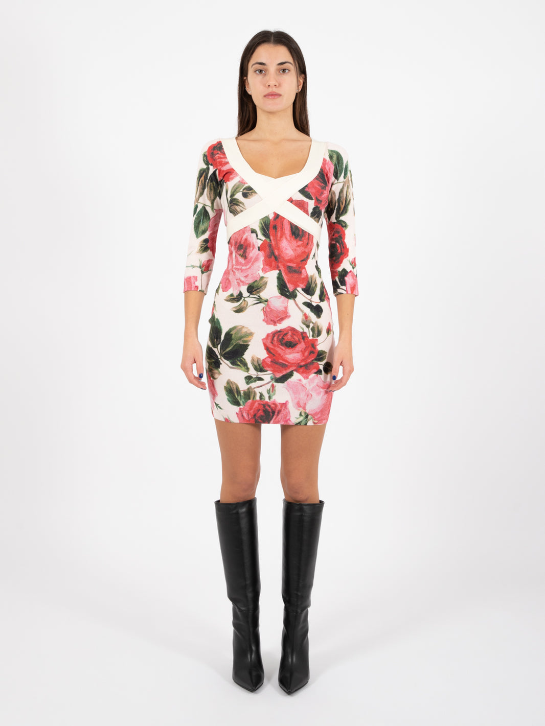 Deep Roses Cream/Red Dress