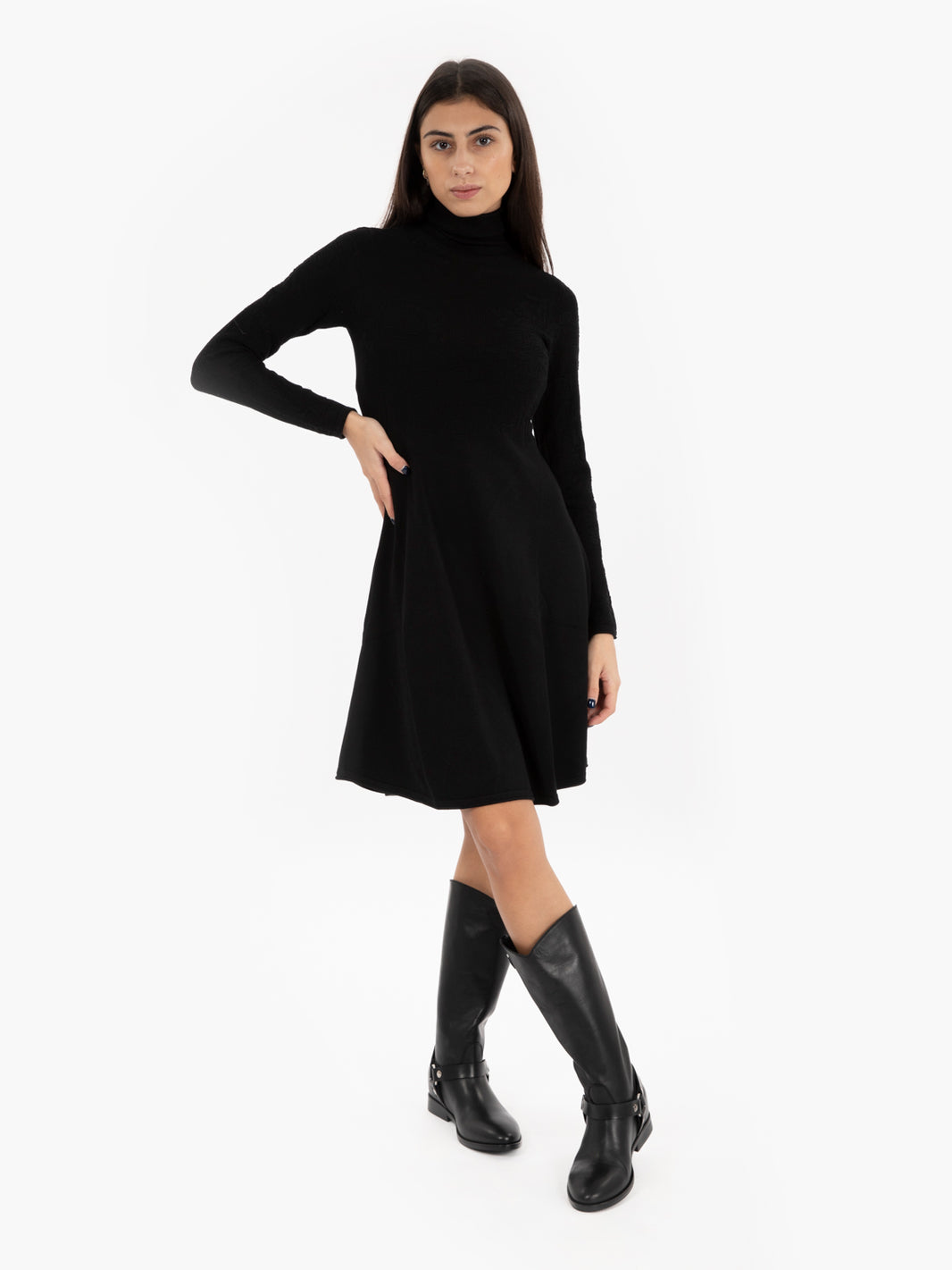 Black mesh and rose dress