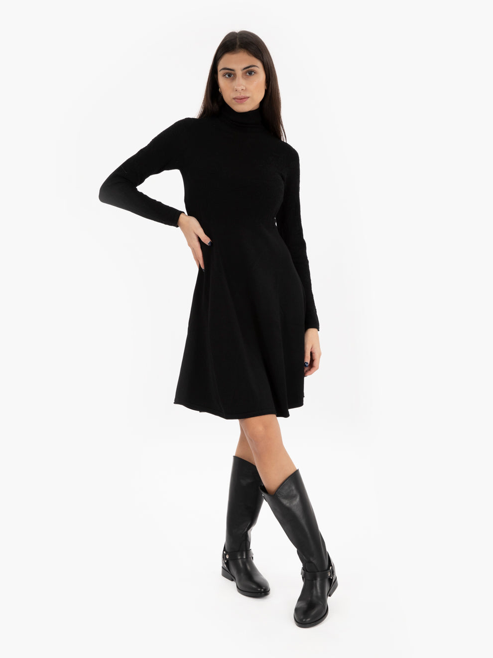 Black mesh and rose dress