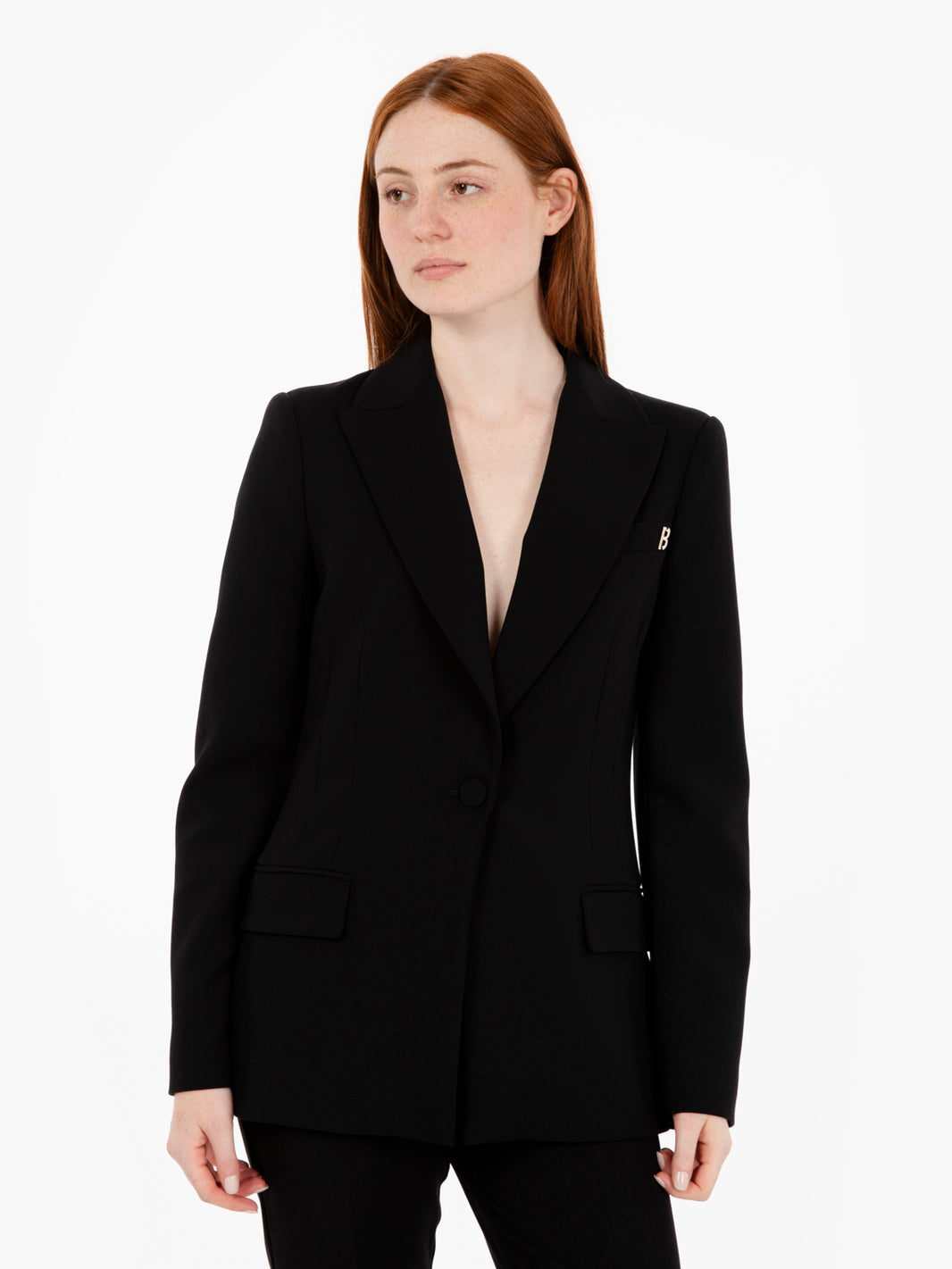 Black wool cady blazer