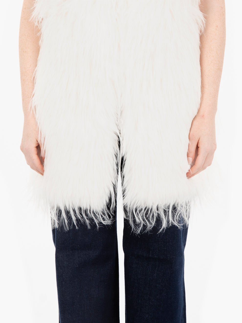 Gilet Chalk furry in maglia panna