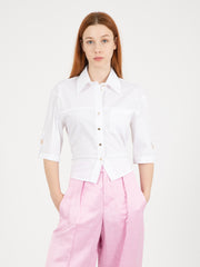 BLUGIRL - Camicia crop bianco ottico