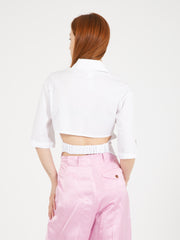 BLUGIRL - Camicia crop bianco ottico