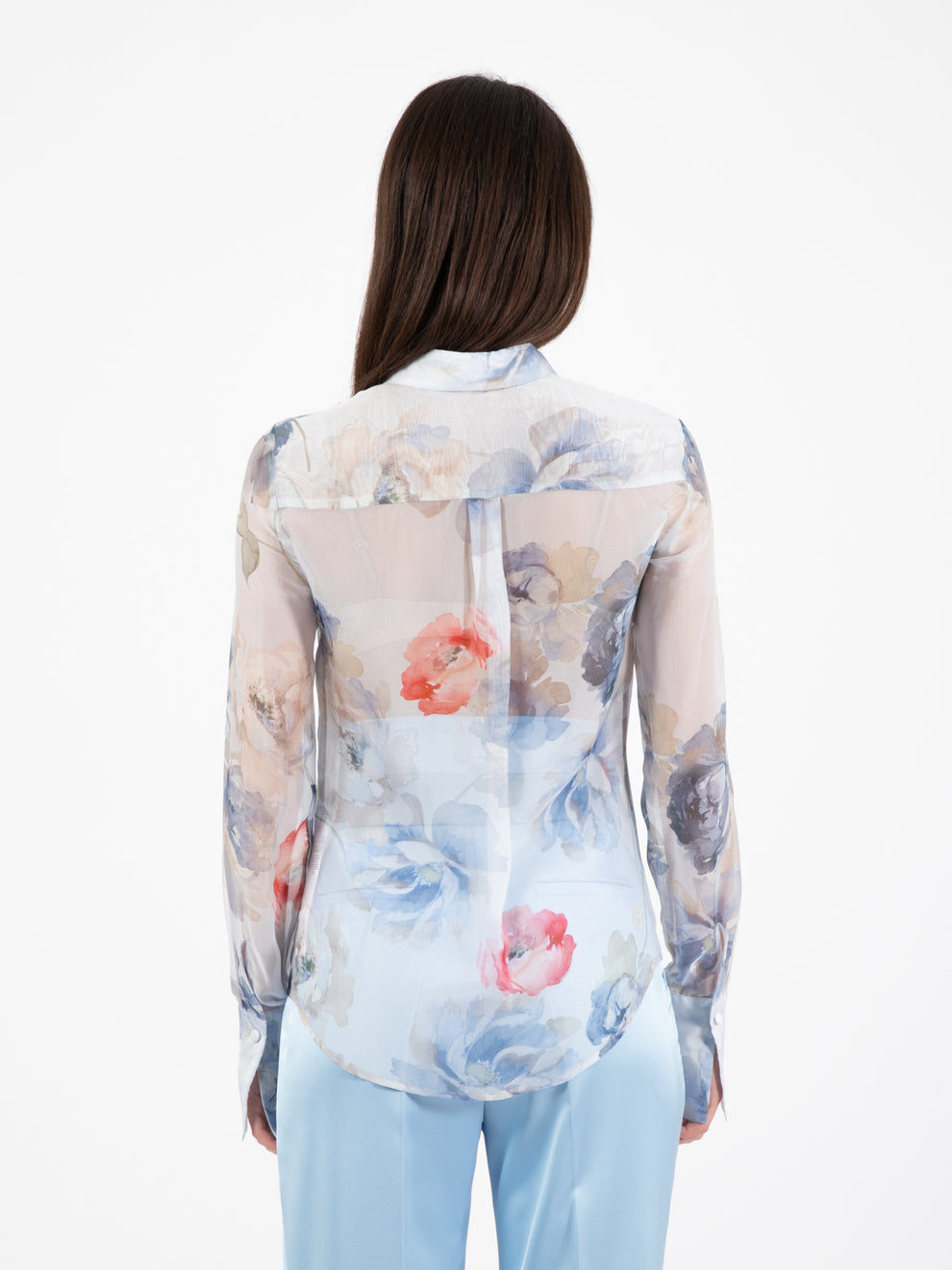 Faded silk and viscose flowers shirt