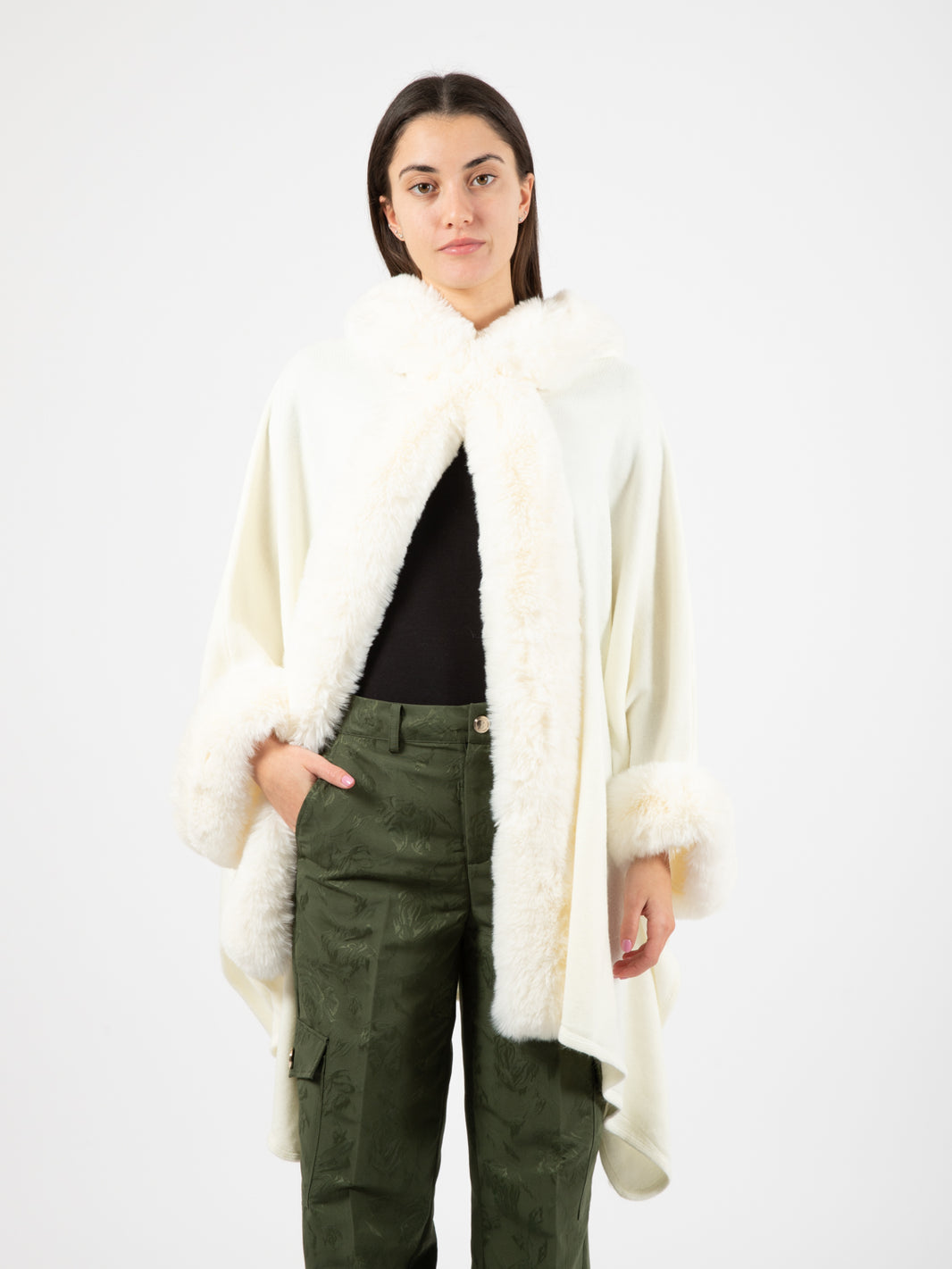 Cappa faux fur gesso