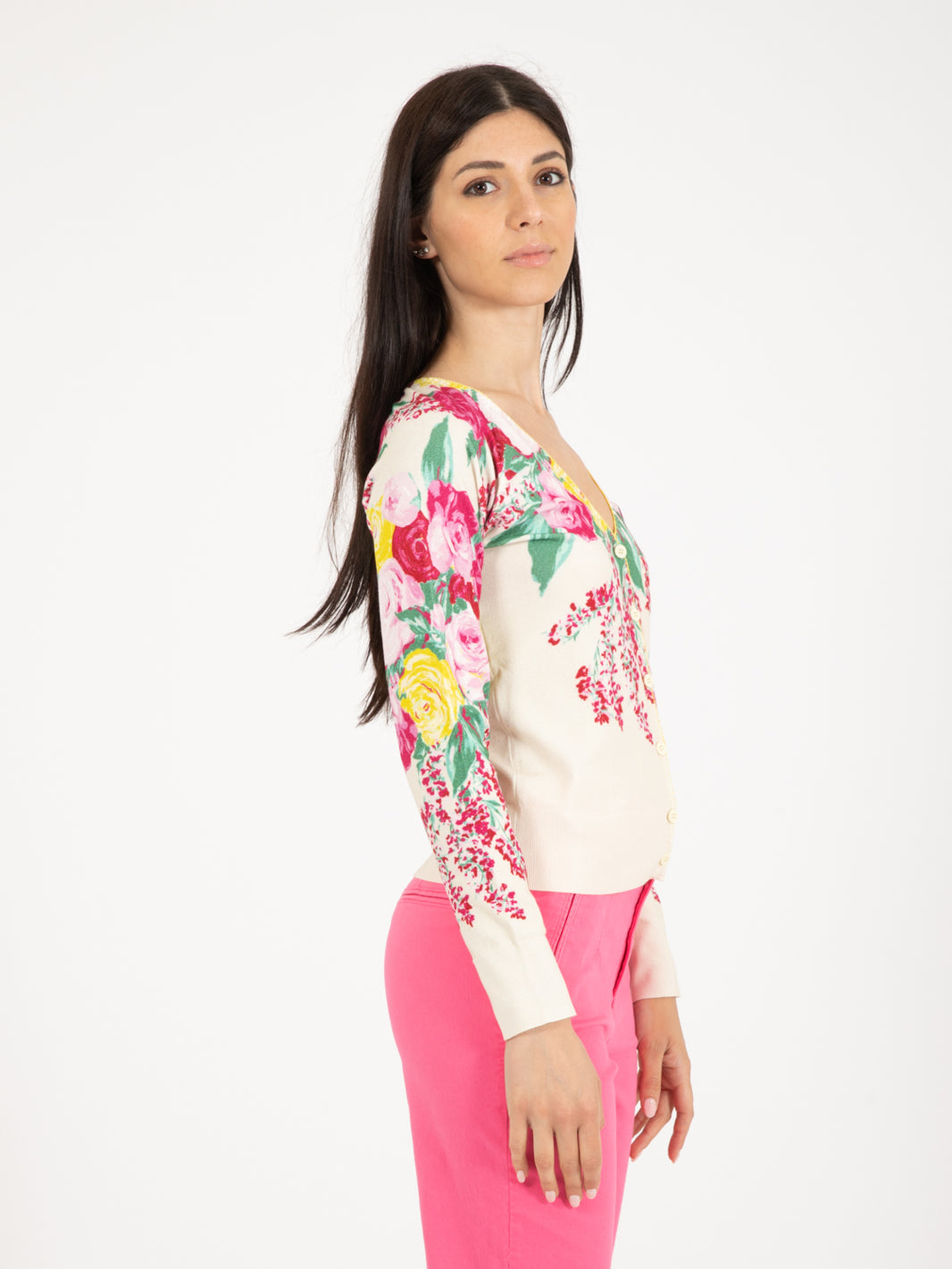 Cardigan painted flowers