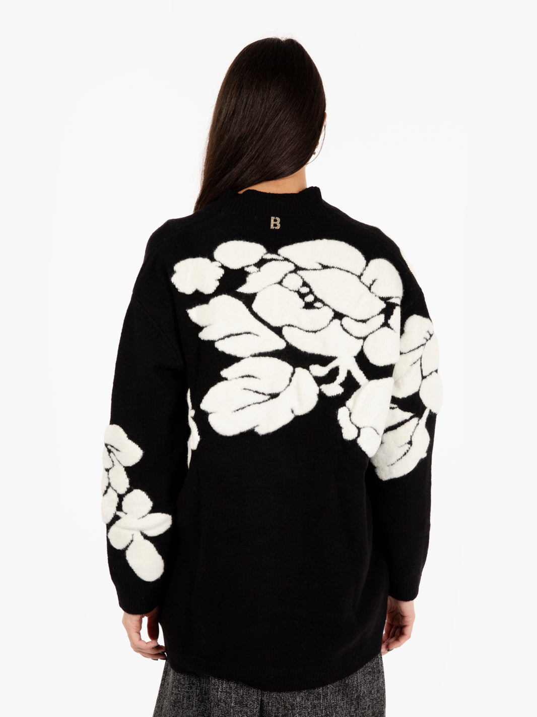 Black / chalk rose print cardigan