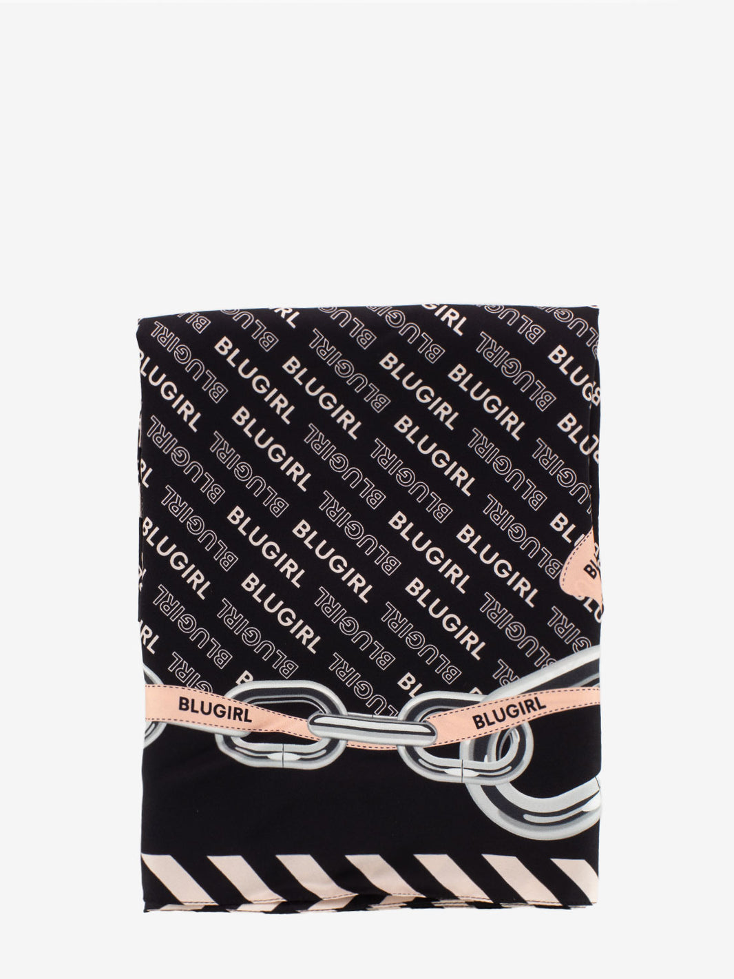 Silk scarf with black logo