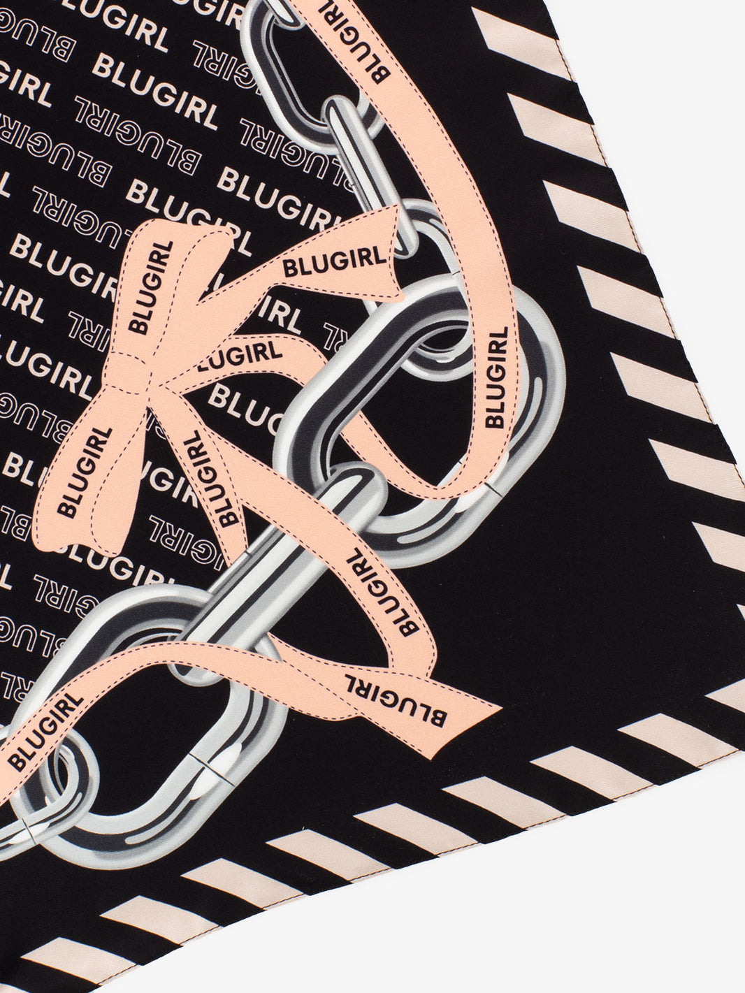 Silk scarf with black logo