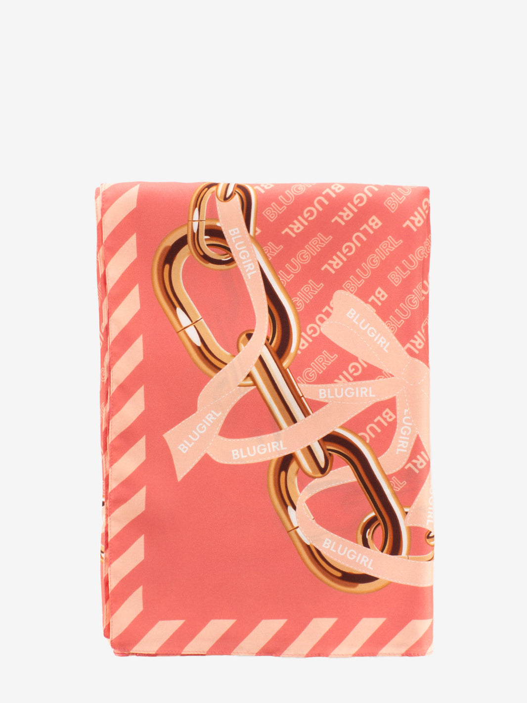 Silk scarf with shell pink logo
