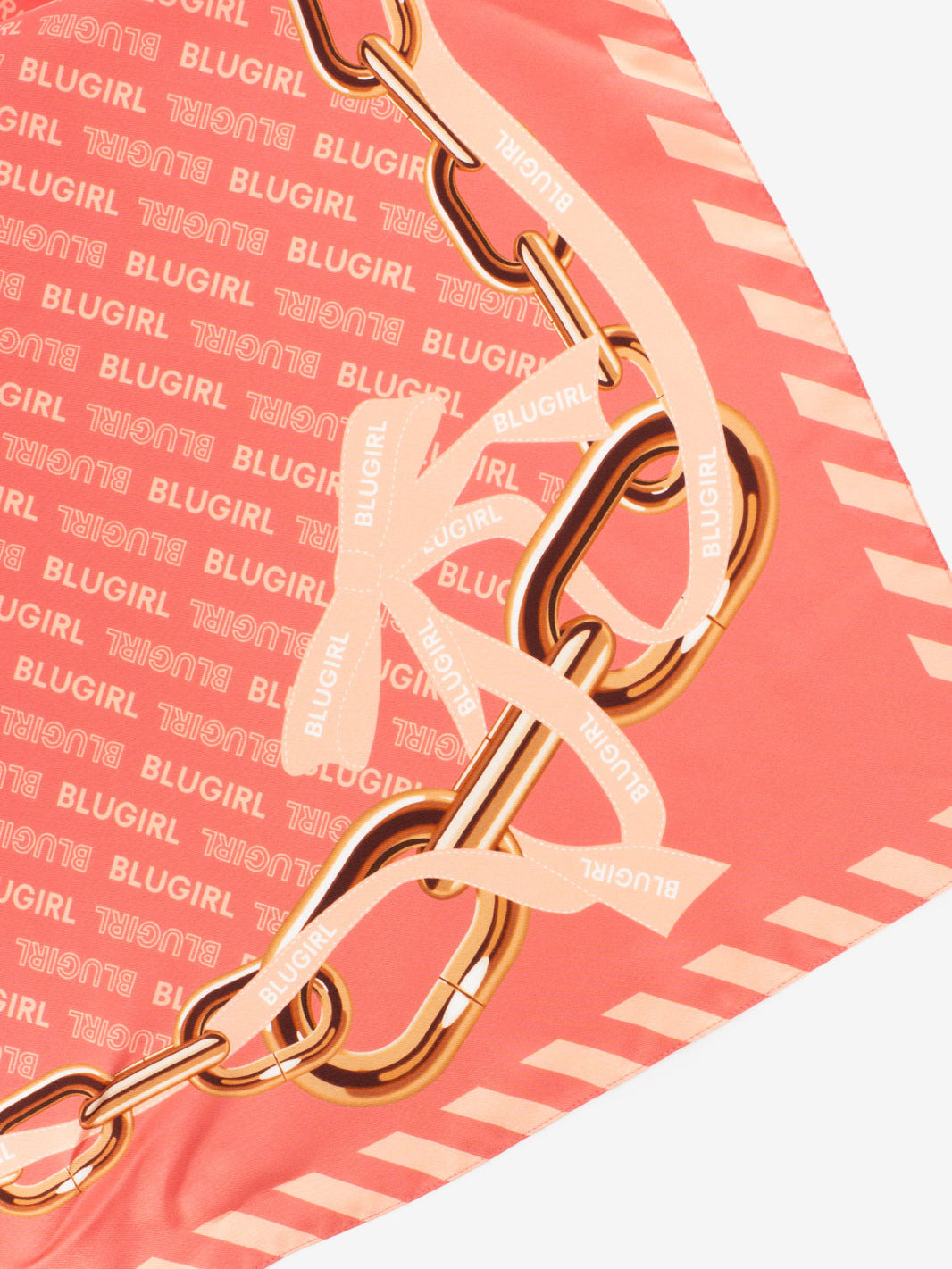 Silk scarf with shell pink logo