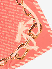 BLUGIRL - Foulard in seta con logo shell pink
