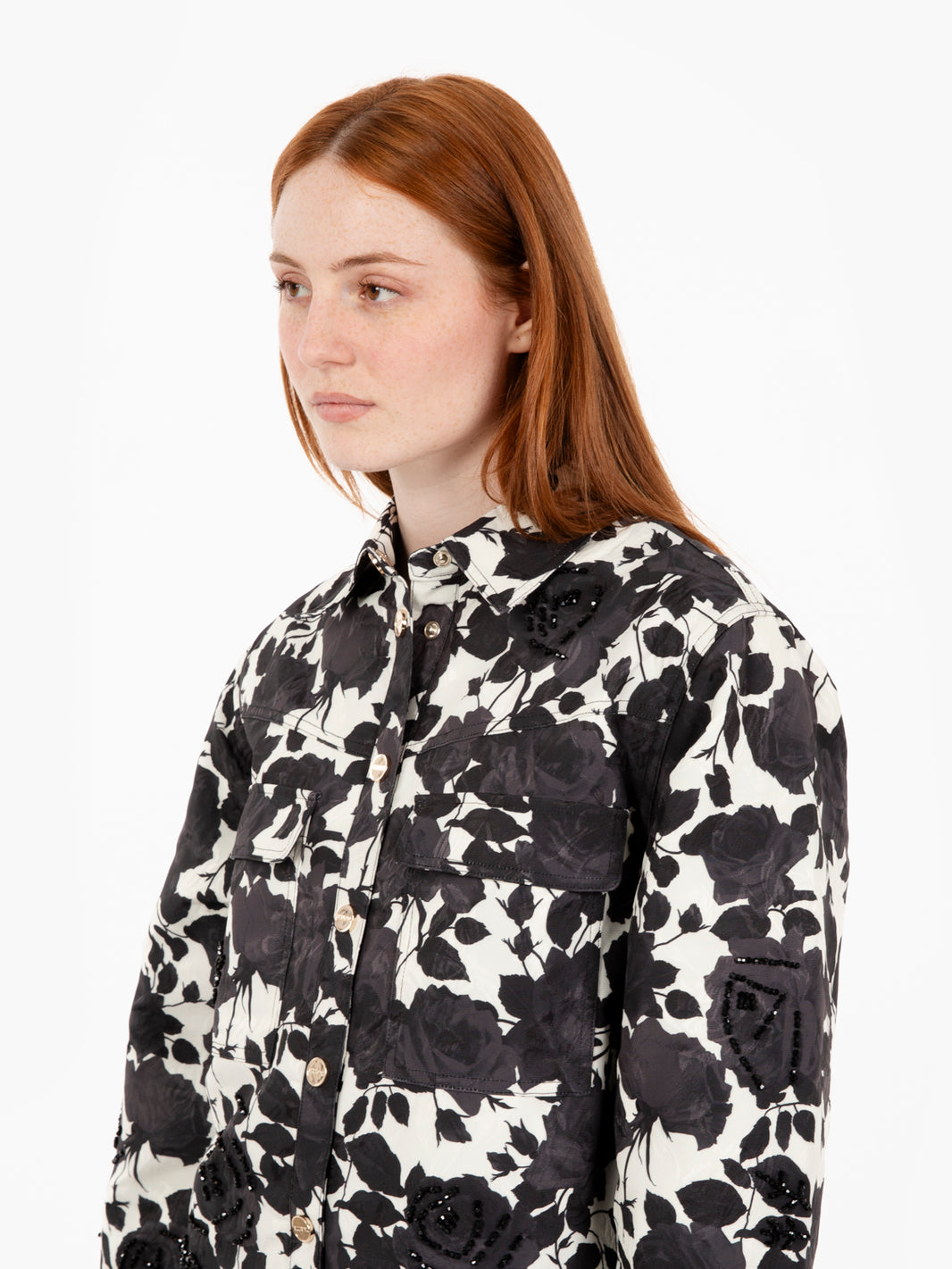 Giacca Field jacquard rose bianco / nero