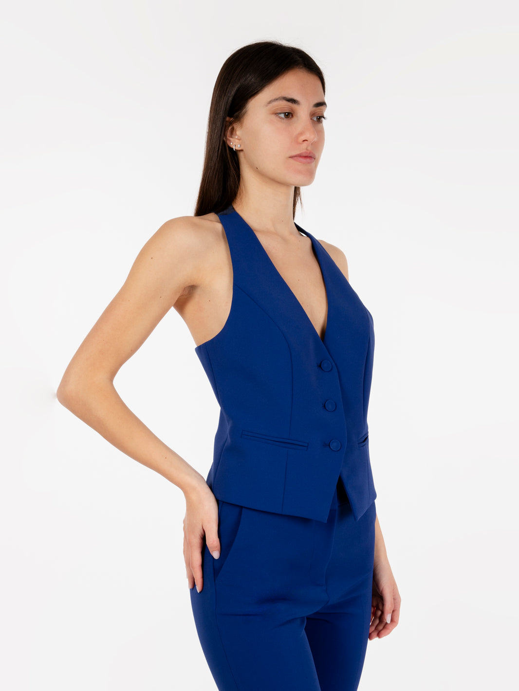Vest with welt pockets ink blue