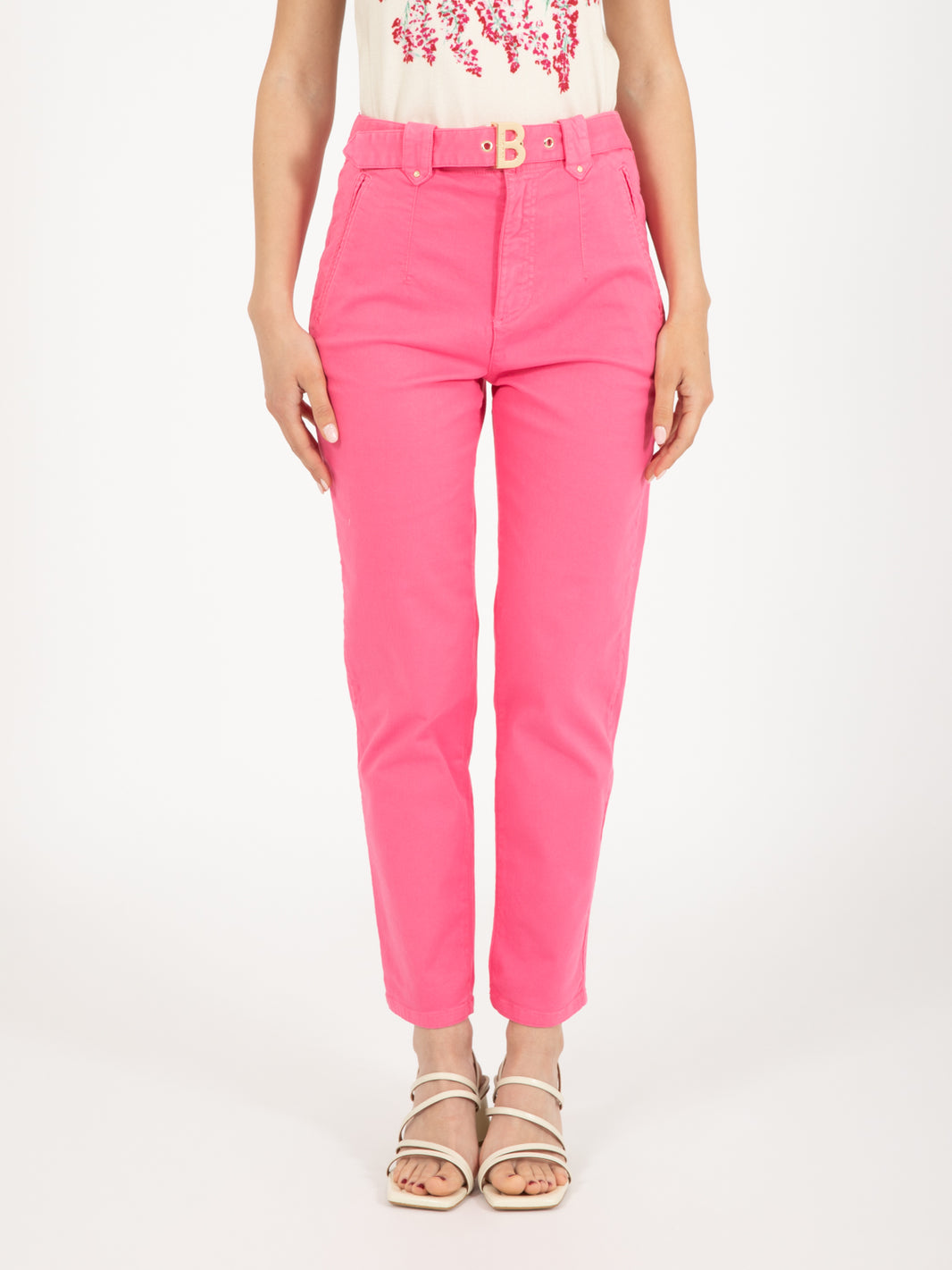 Pink Cosmos Cigarette Jeans